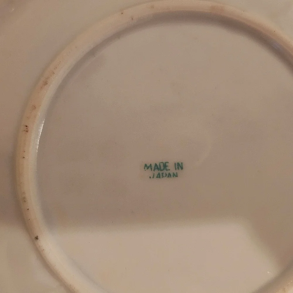 Vintage Japanese Lithophane Porcelain Tea Cup Saucer Set 4 Geisha Pagoda Gold